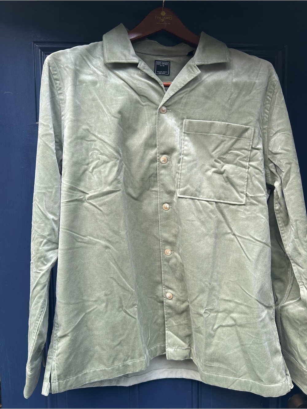 NWT Todd Snyder Velvet Deck Shirt Dry Sage Large $278